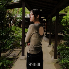SPELLEDIT2025年冬季新品喷染长袖T恤休闲简约上衣极简风女装圆领