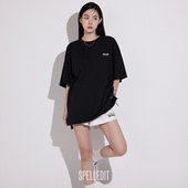 SPELLEDIT叠穿宽松韩版 上衣女 打底衫 LOGO短袖 T恤情侣款