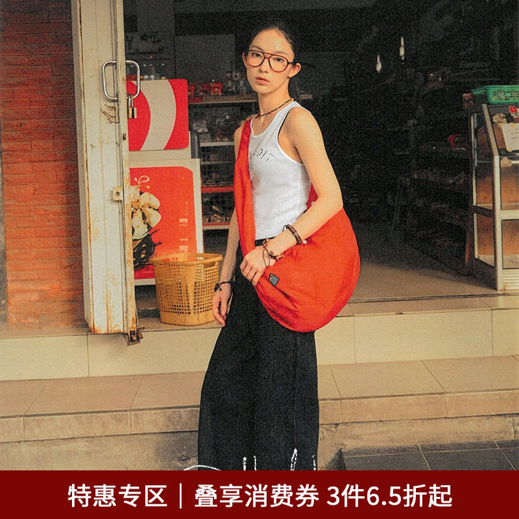 SPELLEDIT2026年新品拼接尼龙包斜挎大口袋大容量时尚单肩包女