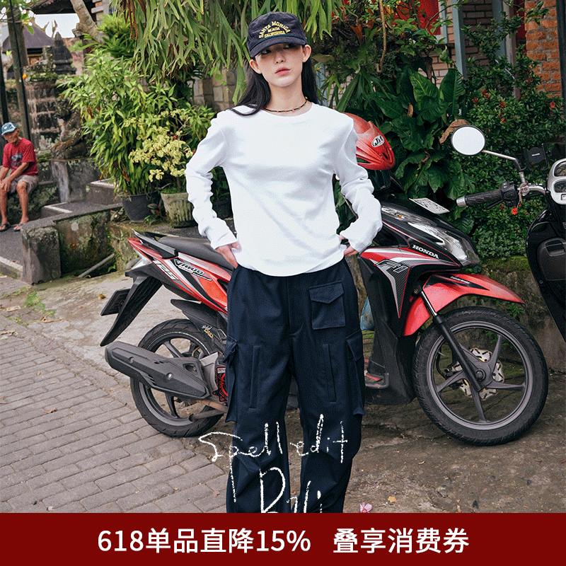 SPELLEDIT2026春季新品多口袋西裤街头风时尚休闲裤女工装风长裤