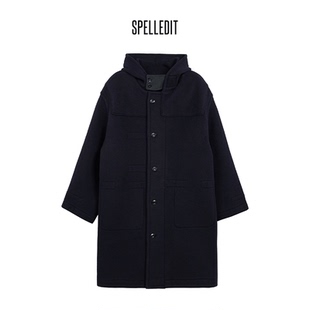 SPELLEDIT2024冬季 双面格调大衣单排扣宽松休闲羊毛呢外套女 新品