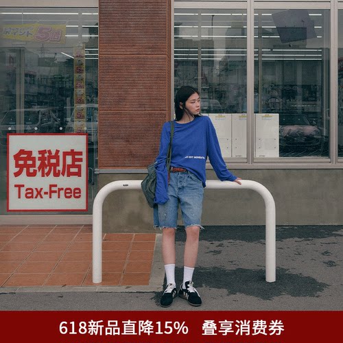 SPELLEDIT喷绘五分牛仔裤