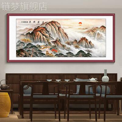 网红万里长城办公室饰画靠山图国水画客厅山装挂山画背景墙画泰日