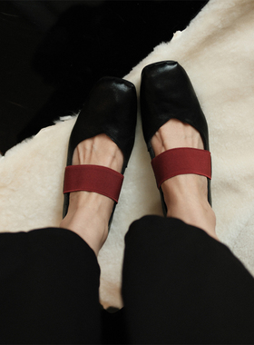 敦绿岛·吸引力｜attractive粗跟一字带复古玛丽珍单鞋撞色皮鞋