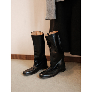 敦绿岛·初雪｜像孙艺珍般清冷温柔的长靴中筒靴平底显腿细的靴子