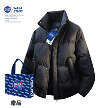 NASA STUSY美式2025冬季加厚保暖皮衣棉衣男款棉袄羽绒棉服外套