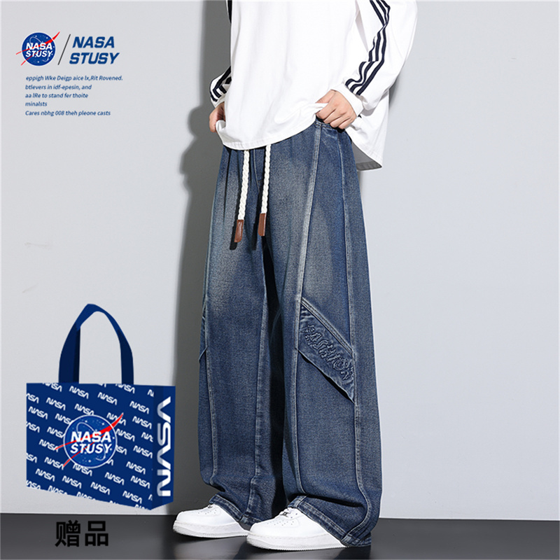 NASA官方进口美式潮牌牛仔长裤