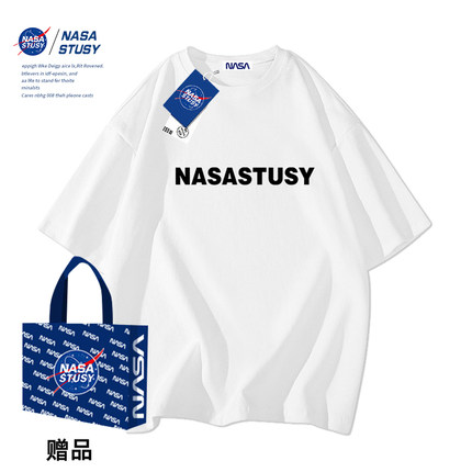 NASA STUSY美式高街2025新款夏装男款上衣服情侣潮牌男士短袖T恤