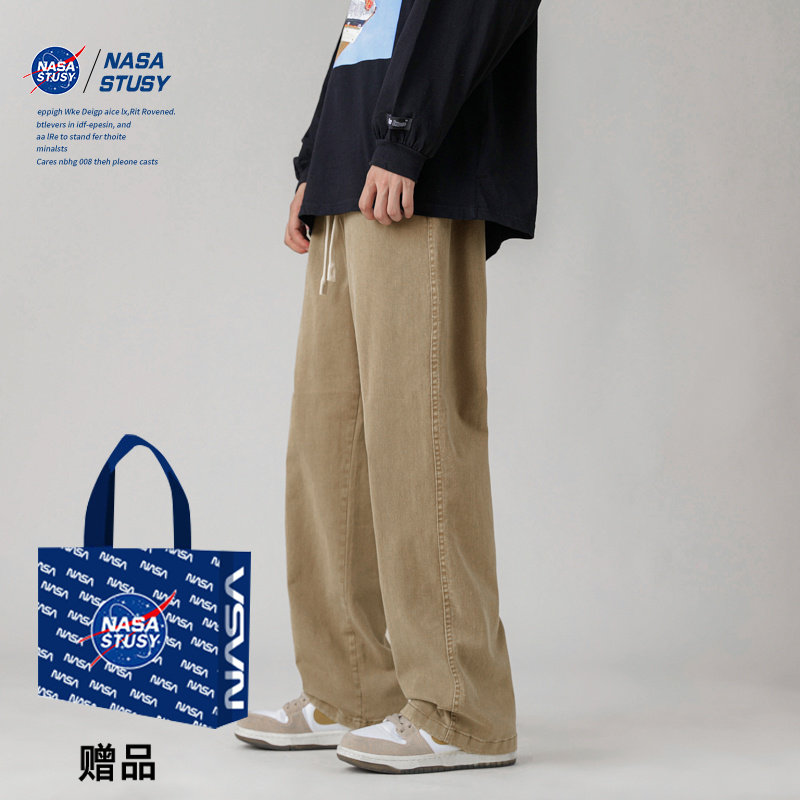 NASA STUSY美式2026新款春秋装男款休闲长裤子直筒宽松男士基础款
