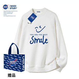 男款 NASA 春秋装 高街2026新款 宽松情侣潮牌圆领卫衣 STUSY美式