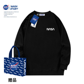 STUSY美式 高街2026新款 秋冬装 NASA 男款 宽松情侣潮牌圆领加绒卫衣