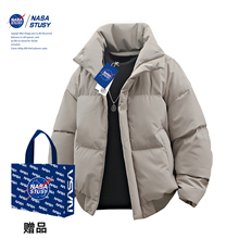 NASA STUSY美式2025冬季新款加厚保暖棉衣男款棉袄羽绒棉服外套