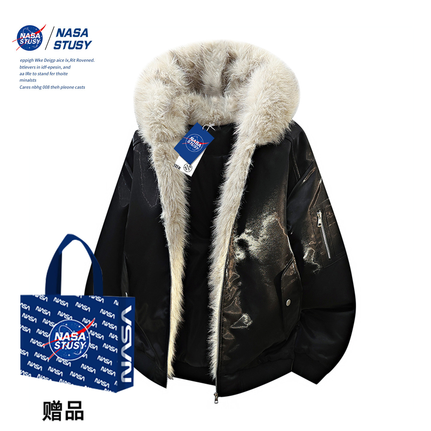 NASA STUSY美式2025冬季男款棉衣加厚保暖棉袄座山雕羽绒棉服外套,男装,棉衣,淘宝优惠券,粉丝福利购,淘宝优惠卷