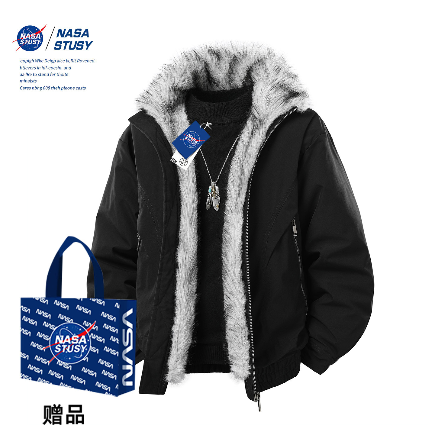 NASA官方进口美式潮牌棉衣外套