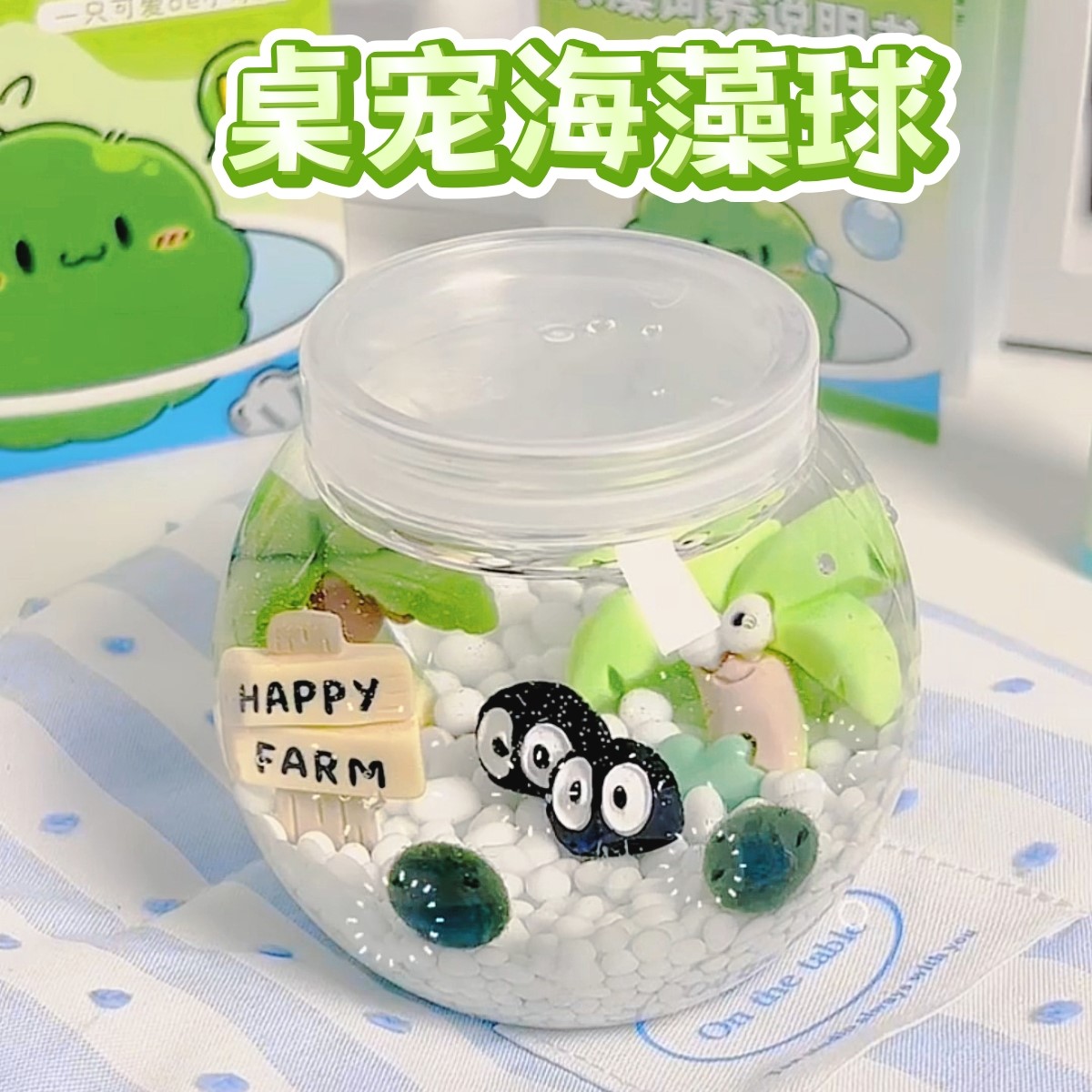 海藻球生态瓶宠物随身瓶造景炸毛小宠物微景水培植物海藻球生态