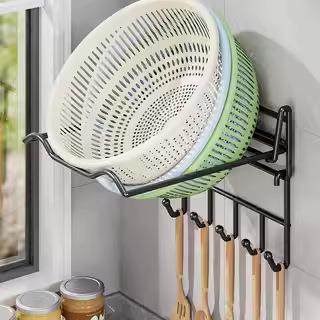 厨房洗菜盆置物架免打孔壁挂式菜篮子放置架卫生间脸盆收纳架子
