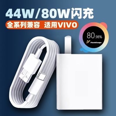 适用vivoX60tPro+闪充V2056A充电器头原装55WType-C数据线快充手机原充高速适用viwov1v0vⅰⅴovivi安卓盲插