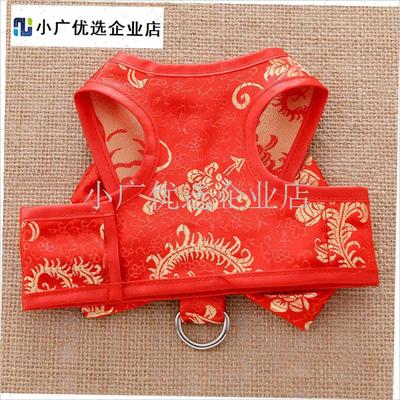 宠物牵引绳遛狗遛猫带小狗v衣服泰迪比熊喜庆结婚礼服陪嫁礼服唐\