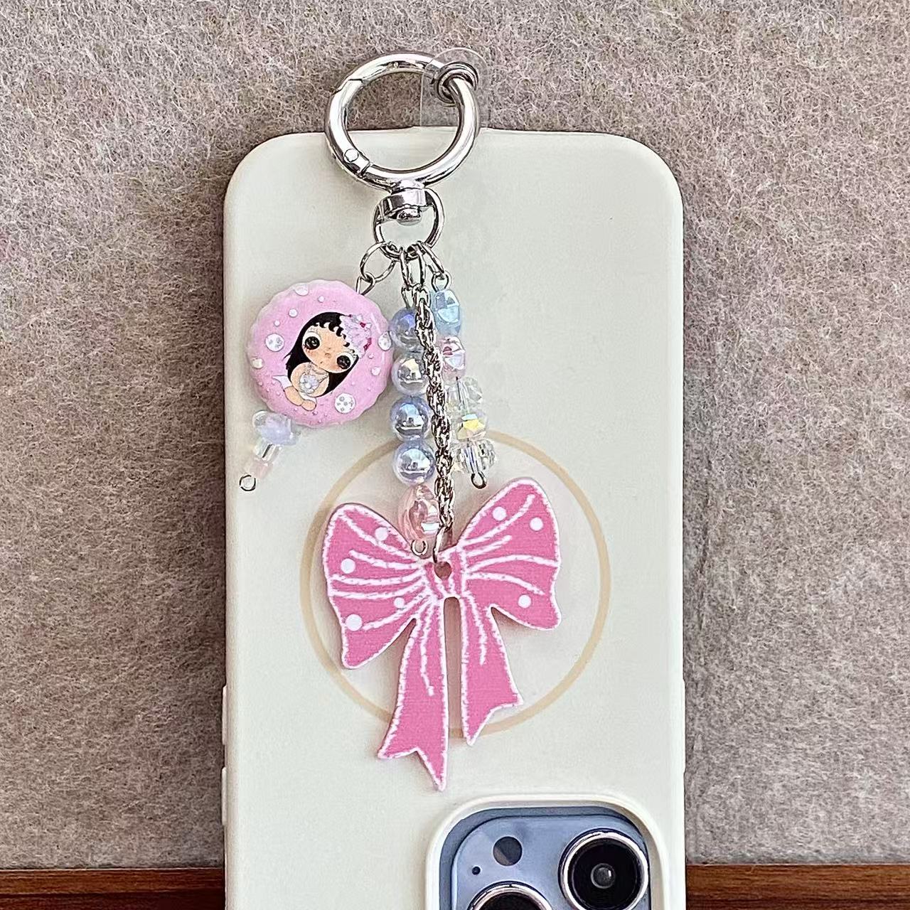 金洋壳蝴蝶结少女挂件新品上新