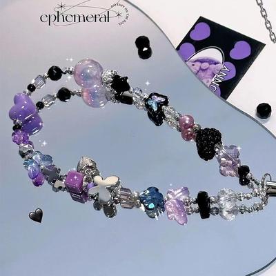 浅紫蝴蝶手机链新款手机挂绳