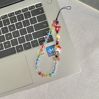 牛仔kitty猫手机链可爱手机挂绳