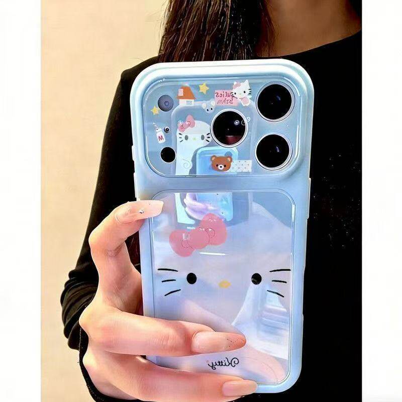kitty猫表情适用苹果17手机壳新款卡通液态保护套iPhone16promax防摔壳镜头全包ip15plus卡通可爱14/13创意