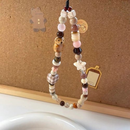 陶瓷小狗手机链短款挂链女