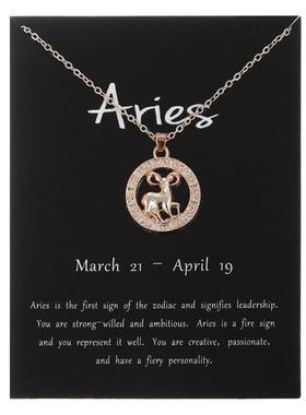 round stereoscopic pendant necklace 十二星座圆形立体吊坠项链