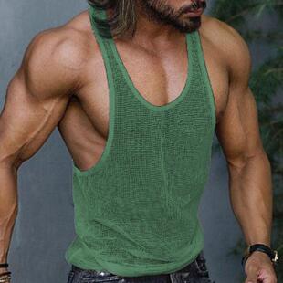 Men Top New Tank Sports Loose Shirt Knitted Base Summer 2025
