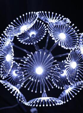 户外不锈钢光纤蒲公英雕塑广场草坪景观发光防水落地式摆件装饰品