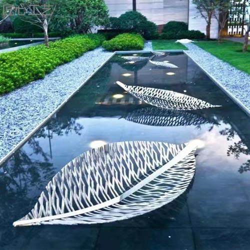 户外不锈钢镂空仿真树叶雕塑园林酒店水景美陈金属叶子装饰品摆件,家居饰品,户外/庭院摆件,淘宝优惠券,粉丝福利购,淘宝优惠卷