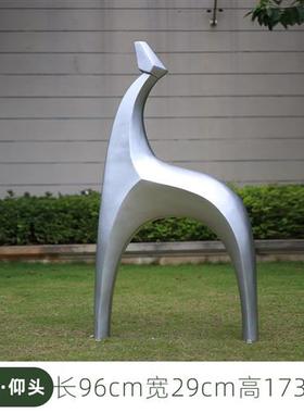 玻璃钢鹿雕塑摆件售楼部小区户外园林草坪装饰几何梅花鹿景观小品