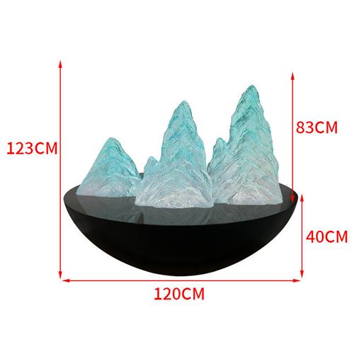 售楼处酒店大堂水波纹玻璃钢雕塑底座大型流水落地工艺品雕塑摆件