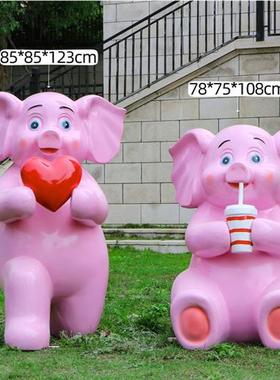 户外幼儿园卡通猪雕塑景区广场萌猪小品装饰商场草坪公园装饰摆件