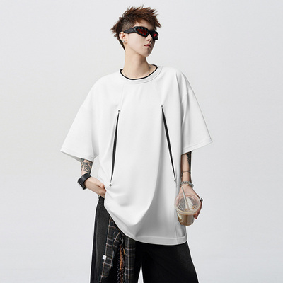 2025新款夏季新款休闲潮流时尚百搭通勤休闲上衣百搭宽松短袖T恤