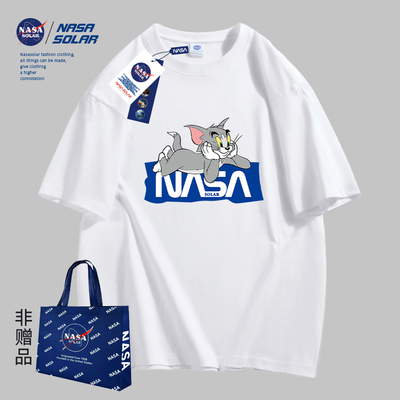 NASA SOLAR联名新版小众街头夏季简约字母印花短袖T恤男女同款TYK