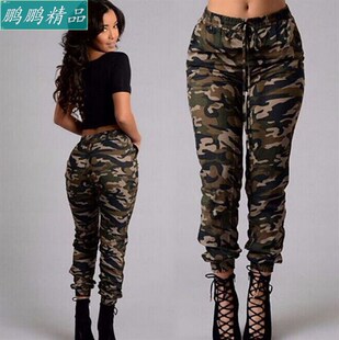 pants camouflage ladies high trousers 2018Autumn waist women