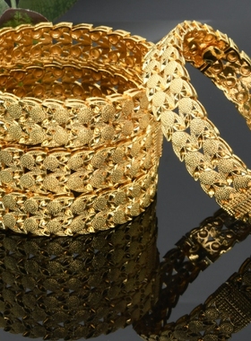 Bridal 24K gold-plated hollow out alloy bracelet Wedding
