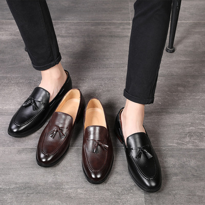 Large size leather shoes with fringe for men 46 47 48 男皮鞋