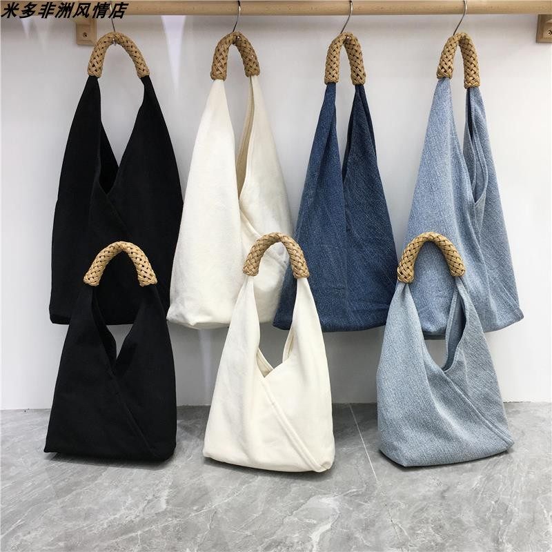Bag牛仔帆布包女单肩托