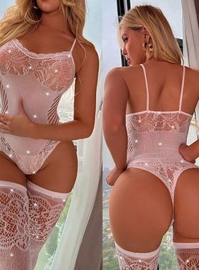 Solid color sleeveless lace diamond jumpsuit无袖亮钻连体衣女