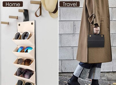 New portable glasses case folding Sunglasses storage box bag