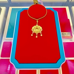 金包银吊坠【福字锁】宝宝长命锁平安锁满月礼周岁礼物项链长命锁