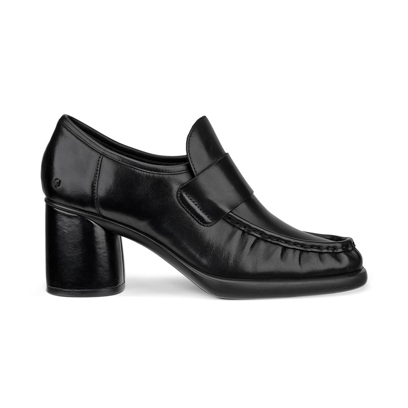 ECCO爱步Sculpted时尚高跟乐福鞋真皮粗跟单鞋 雕塑奢华222673