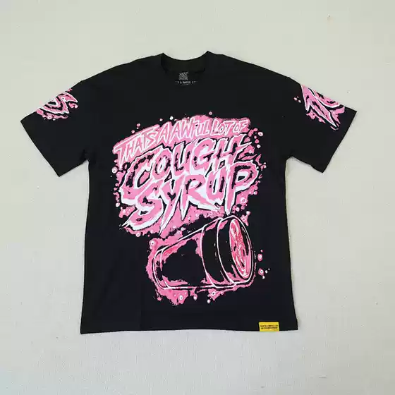 Pink Short-Sleeve Tee with Letter Logo and Crew Neck
