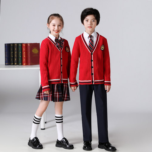 小学生校服套装秋冬班服三件套