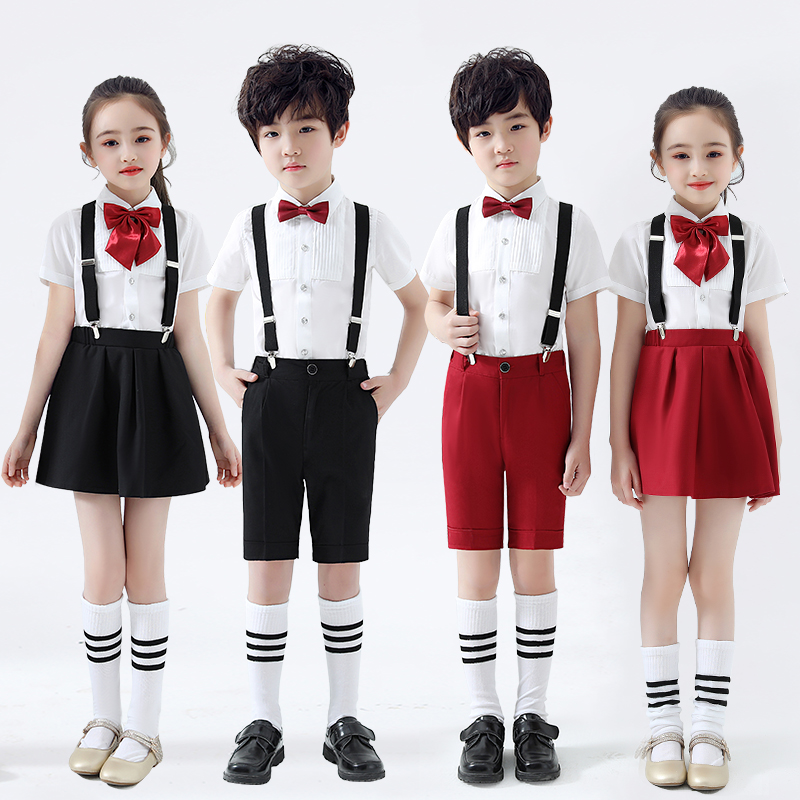 六一儿童背带裤演出服男童朗诵服