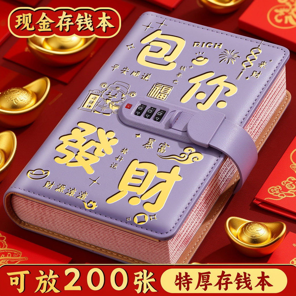 存钱夹钱册现金存钱本可放200张