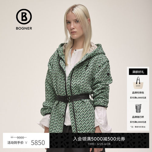 博格纳泡泡纱连帽短款外套