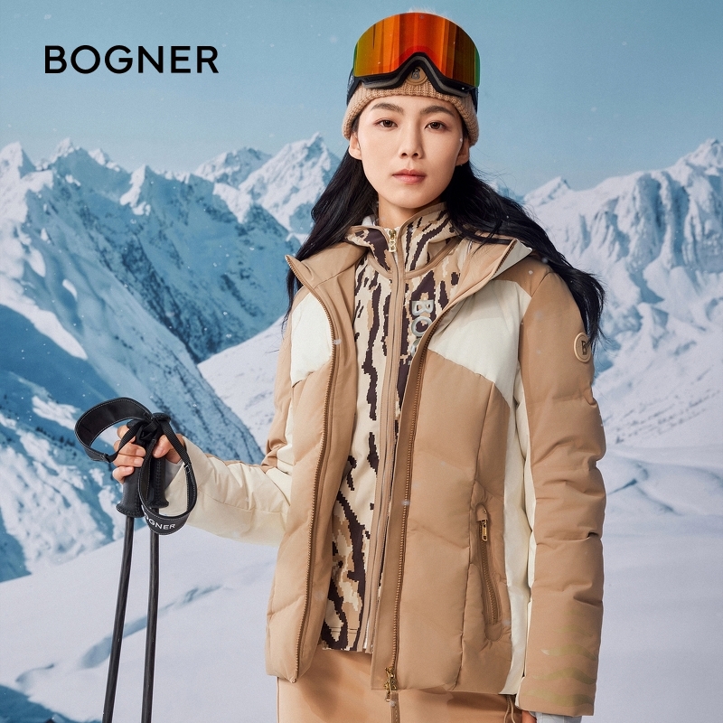 BOGNER博格纳秋冬四向弹力复古DELINA-D女士收腰鹅绒滑雪服